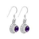 Pure silver purple amethyst drop earrings